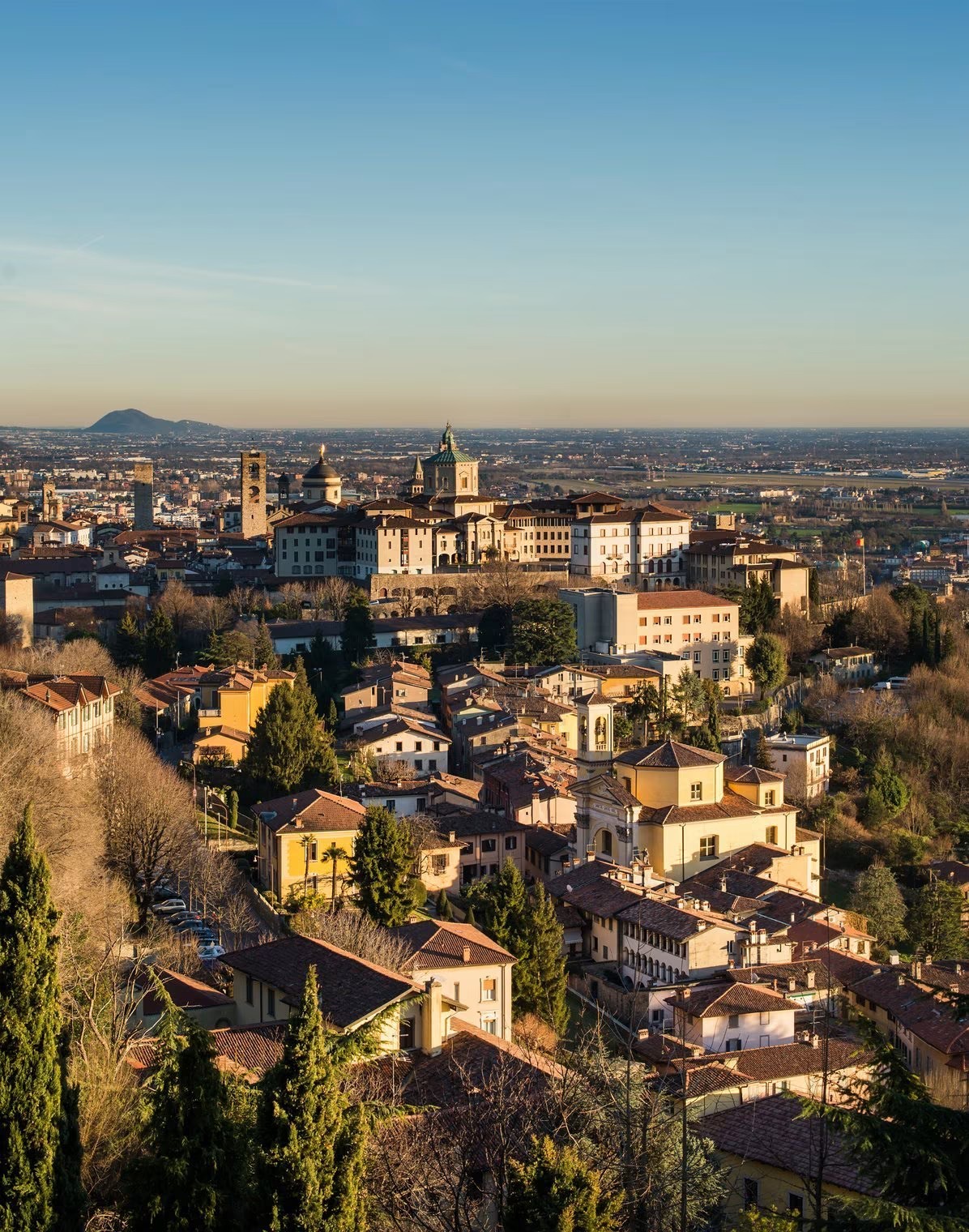 Caffè Napoli a Bergamo — Città Alta al tramonto