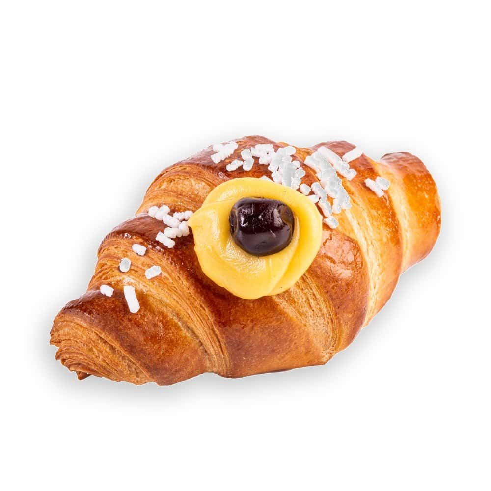 Cornetto ischitano farcito di crema e amarena