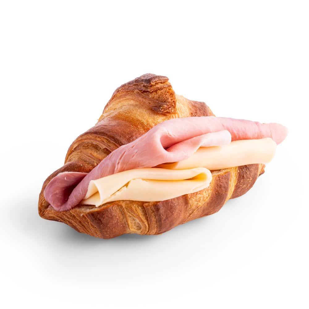 Cornetto ischitano salato farcito con prosciutto cotto e formaggio