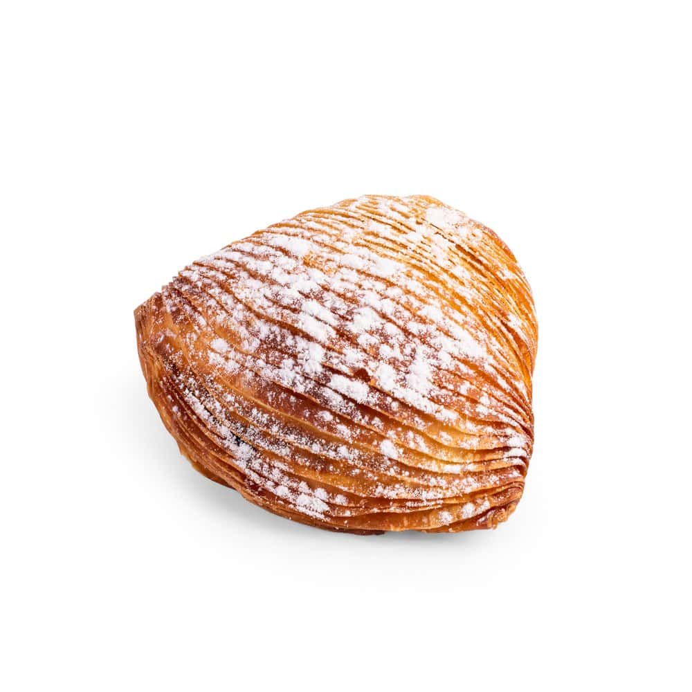 Sfogliatella riccia spolverata di zucchero a velo